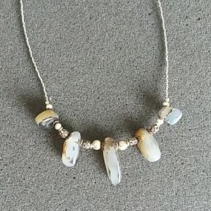 Agate hand beaded necklace